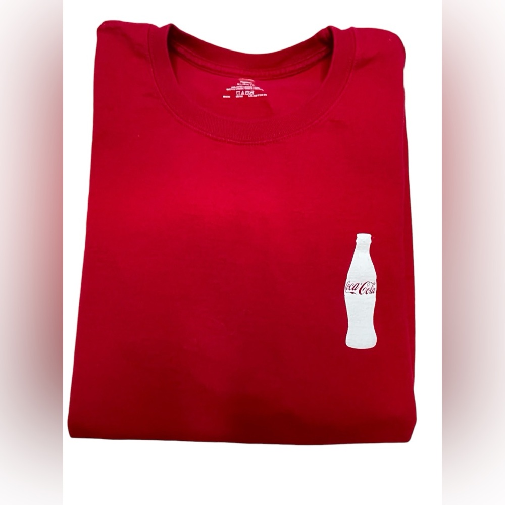 Coca Cola men’s XL graphic tshirt/double sided/Red/White/SS/advertising/logo